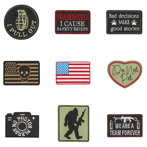 Embroidered Patches Tactical Military Morale Badges Iron On Sew On Appliques For Clothes Hats Backpacks Slogans