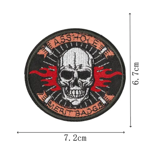 Écusson Brodé Tête de Mort Militaire Tactique Patch Thermocollant DIY Applique Décorative Pour Vêtements Vestes Chapeaux Sacs à Dos
