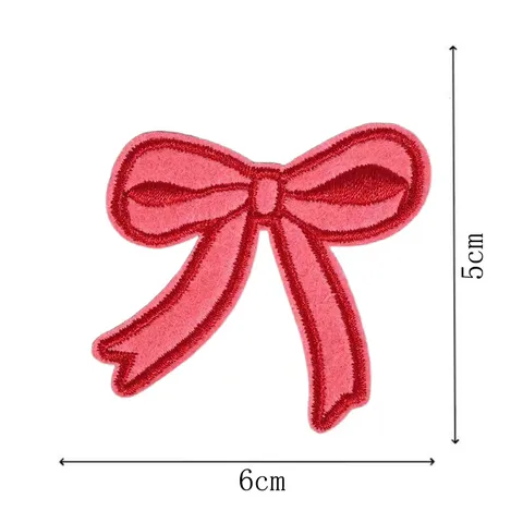 Glitter Bow Embroidery Patch Iron On Sew On Applique Cute Decorative Badge For Clothes Jacket Hat Bag DIY Craft