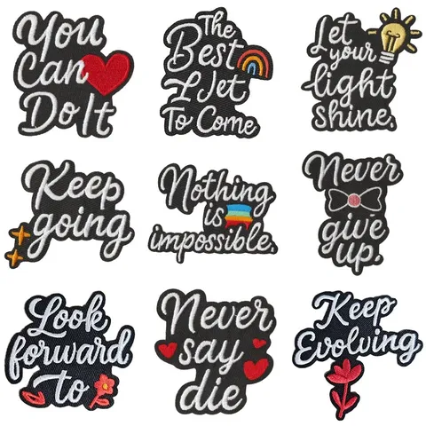 Englisch Buchstabe Stickerei Flicken DIY Dekorative Aufbügler Für Kleidung Taschen