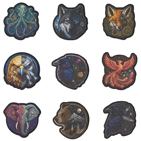Écussons Brodés d'Animaux Fantastiques Punk Lot de Patchs Thermocollants pour Vêtements Sac à Dos Décoration