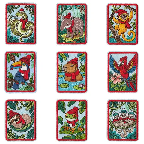Niedliche Waldtiere Polyester Baumwolle Stickerei Aufnäher Aufbügeln Cartoon Dekorativ Stoff Applikation Für Rucksäcke Mützen