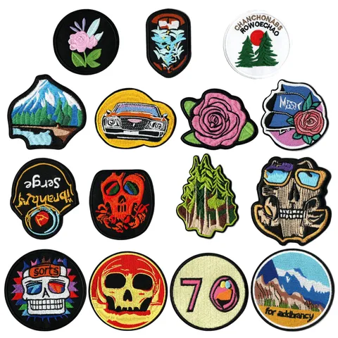 Embroidered Patches For Clothing DIY Decorative Applique Iron On Badge Multicolored Mixed Design Jacket Backpack Repair