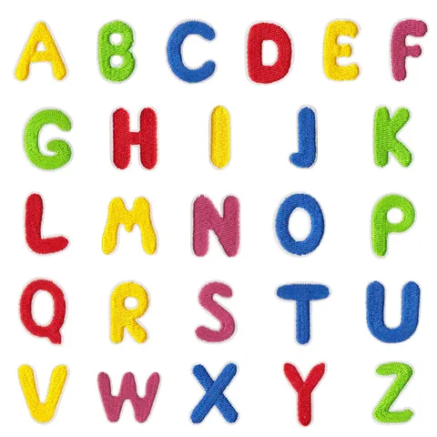 Cartoon Alphabet Embroidery Patches Cute Mini DIY Iron-On Cloth Patches For Clothing Garment Decoration Accessories