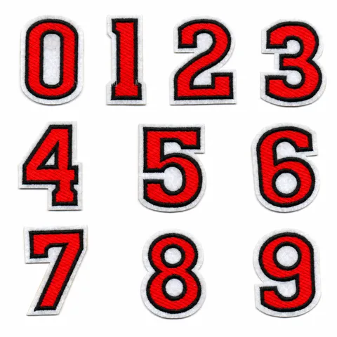 Embroidered Number Patches Iron On And Sew On DIY Applique Cloth Badges For Clothing Repair And Decoration