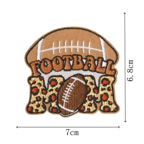 Cartoon Football Leopard Print Embroidery Patches DIY Iron On Sew On Decorative Applique For Clothing Sewing Accessories
