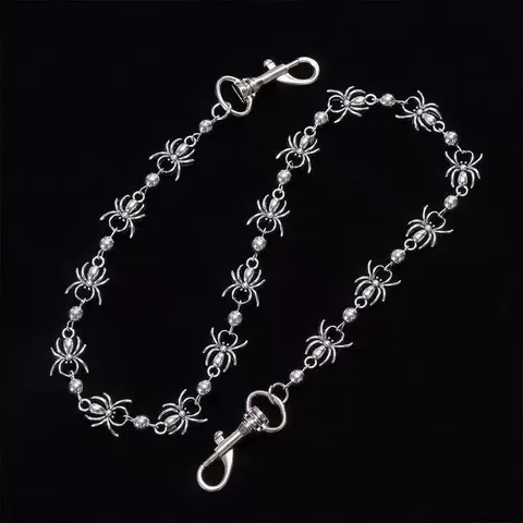 Hip Hop Punk Metal Spider Pants Chain Unisex Streetwear Waist Chain Fashion Cool Jean Accessories Silver Alloy Chain Jewelry