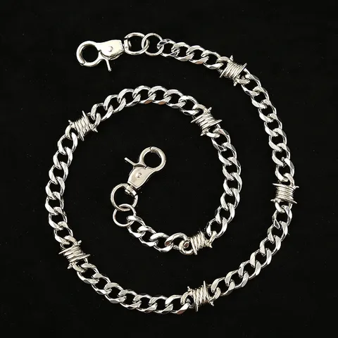 Punk Hip Hop Metal Pants Chain Gothic Barbed Wire Waist Accessory Fashion Body Jewelry For Men Women