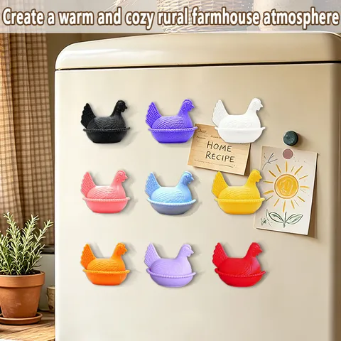 3D Cute Chicken Refrigerator Magnets Creative Resin Animal Hen Fridge Magnet Decorative Memo Holder For Kitchen
