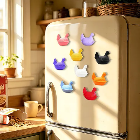 3D Cute Chicken Refrigerator Magnets Creative Resin Animal Hen Fridge Magnet Decorative Memo Holder For Kitchen