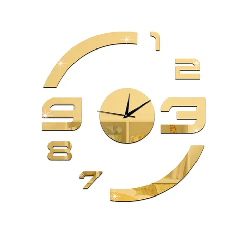 Modern Acrylic Mirror Wall Clock DIY Digital Wall Sticker Silent Quartz Clock Home Decor Living Room Wall Art Decoration