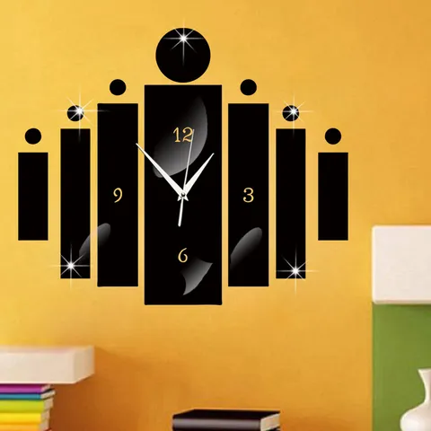 Modern 3D Acrylic Mirror Wall Clock DIY Digital Wall Sticker Silent Quartz Clock For Living Room Bedroom Home Decor