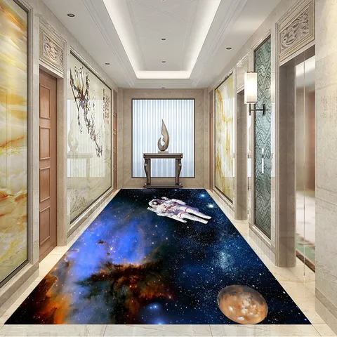 Waterproof 3D PVC Wall Sticker Self Adhesive Floor Decal Cosmic Starry Sky Living Room Bedroom Home Decor