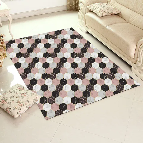 Self Adhesive Waterproof PVC Floor and Wall Stickers Retro Geometric Marble Pattern Tile Stickers Home Decor Stickers
