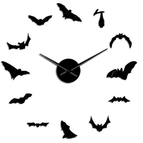 DIY 3D Akryl Spiegel Wanduhr Moderne Fledermaus Tier Wandaufkleber Uhr Große Leise Hängende Uhr Für Wohnzimmer Heimdekoration