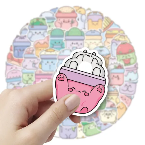 Adesivi di Cartoni Animati di Mostri a Blocchi Originali in PVC Impermeabile per Diari Decalcomanie Decorative Per Custodia per Telefono Auto Giocattoli per Bambini