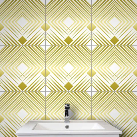 Adesivi Impermeabili per Piastrelle Design Geometrico Marmo PVC Adesivo da Muro Cucina Bagno