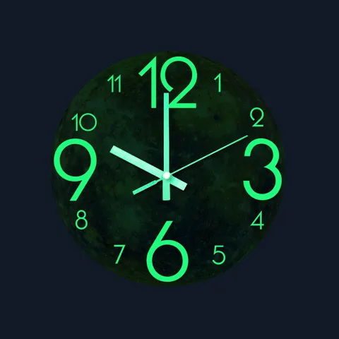 Modern Minimalist 3D Mars Luminous Wall Clock Silent Acrylic Round Hanging Clock For Living Room Bedroom Home Decor