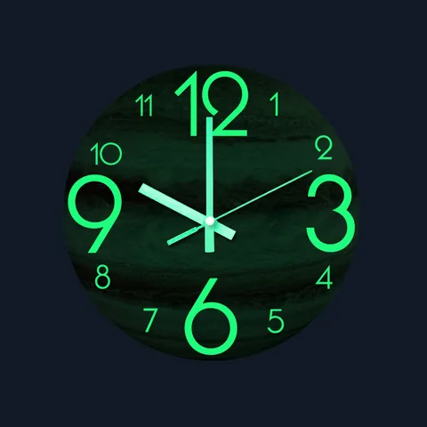 Luminous Jupiter Wall Clock 3D Acrylic Silent Non Ticking Modern Minimalist Decorative Clock For Living Room Bedroom