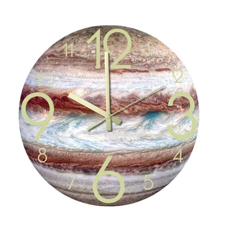 Luminous Jupiter Wall Clock 3D Acrylic Silent Non Ticking Modern Minimalist Decorative Clock For Living Room Bedroom