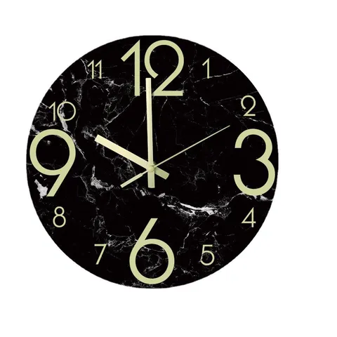 Modern Minimalistische Leuchtende Wanduhr Leise Acryl Marmormuster Hängeuhr Für Wohnzimmer Schlafzimmer Heimdekoration