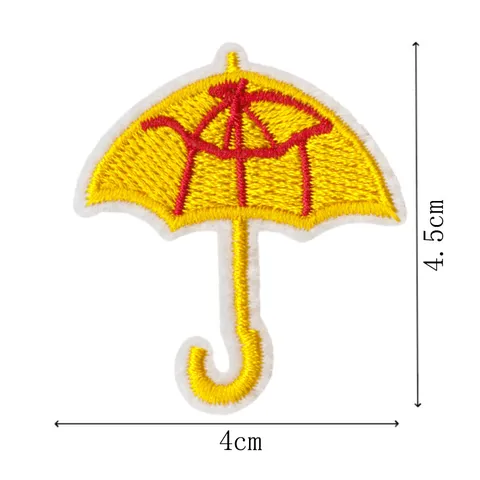 Colorful Umbrella Embroidery Patches Set Computerized Embroidered Applique Iron Sew DIY Clothing Decoration Badges