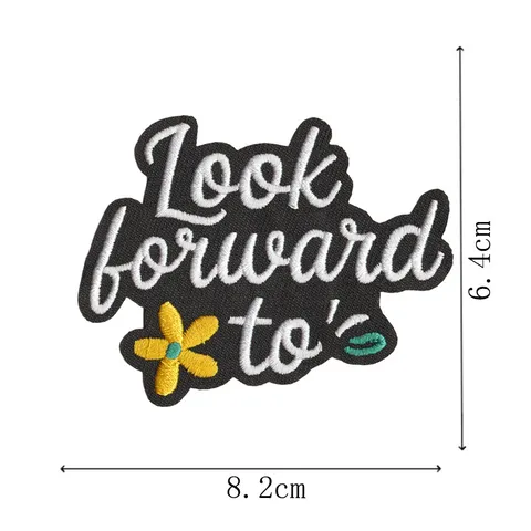Inspirational Quotes Embroidered Patches Set Black Fabric Iron On Appliques For Clothes Bags Hats DIY Decor