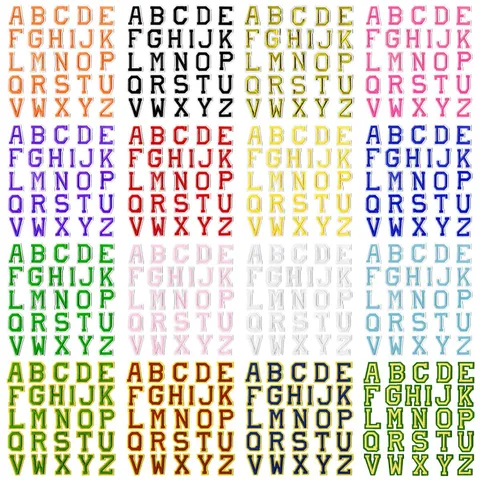 Écussons Brodés Chenille Lettres Anglaises Colorées Thermocollants Réparation de Vêtements DIY Écussons Alphabet Décoratifs