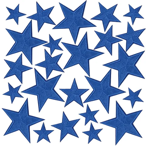 Multisize Pentagram Embroidery Patch Iron On Cloth Applique Star Patch For Clothes Pants Down Jacket Repair