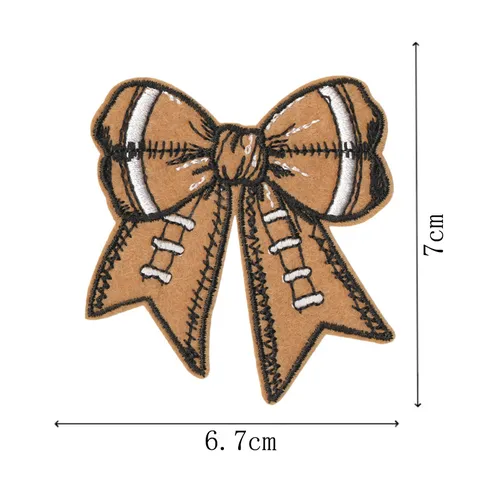 Iron-On Embroidery Patches Leopard Print Bow Rugby Baseball Applique Decorative Patches For Clothing Bags DIY