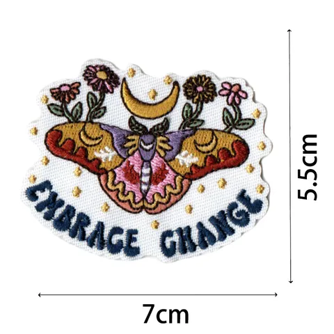 Bohemian English Quotes Floral Embroidered Patches DIY Decorative Applique For Clothing Jackets Hats Bags Repair
