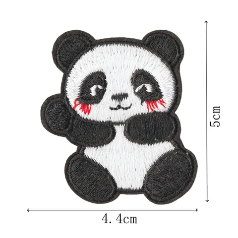 Stickgarn Süßer Zeichentrick Klein Panda Stoffaufnäher Besticktes Abzeichen DIY Applikation Kleidung Tasche Deko-Zubehör