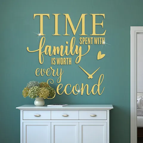 Family English Quote Mirror Acrylic Wall Sticker Waterproof Self-Adhesive Art Decal For Living Room Bedroom Home Decor
