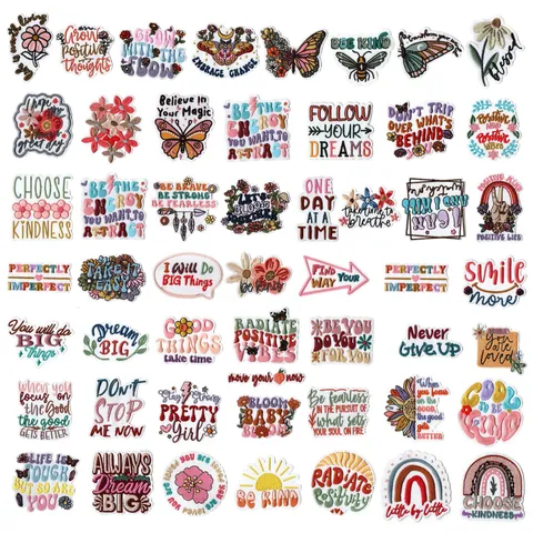 Bohemian English Quotes Floral Embroidered Patches DIY Decorative Applique For Clothing Jackets Hats Bags Repair