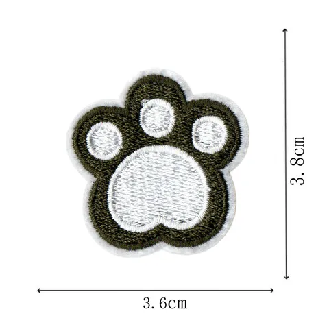 Multi-Color Bear Paw Computer Embroidery Patches Cute Animal Paw Applique DIY Clothing Accessories Iron On Badge