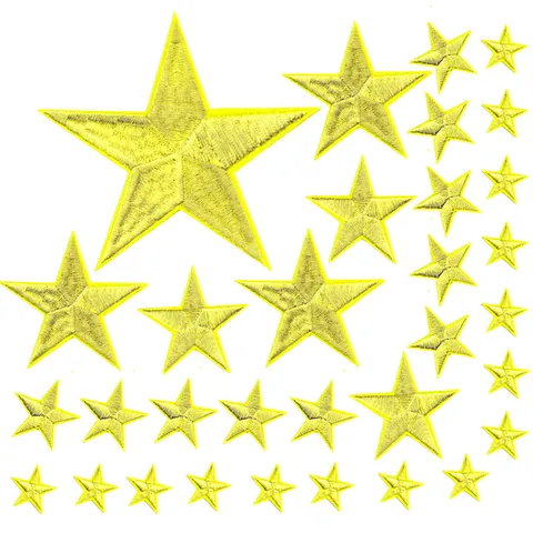 Children Cartoon Five Pointed Star Embroidery Patches Iron On Applique For Hats Clothes And Jackets DIY Craft