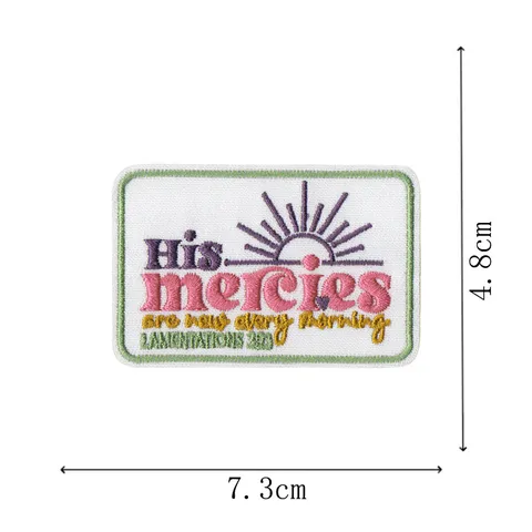 Inspirational Bible Verse Embroidery Patch Jesus Religious Badge Iron On Applique For Clothes Bag DIY Decoration