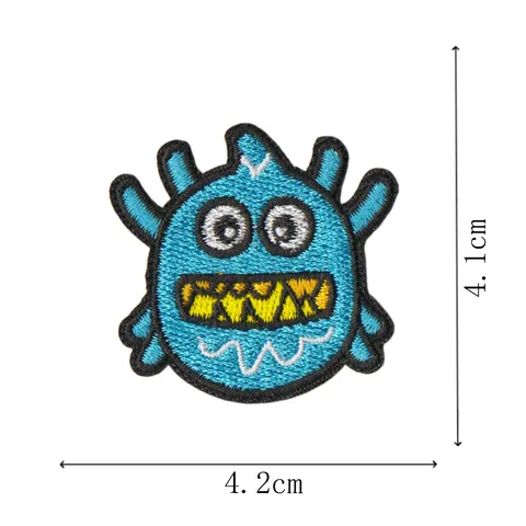 Cartoon Monster Embroidery Patches DIY Iron On Applique Clothing Bag Repair Decorative Badges Cute Animal Sew On Patches