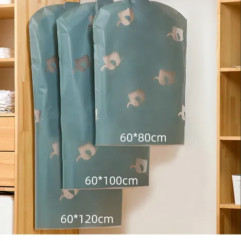 Hanging Garment Cover Clear PEVA Dustproof Suit Bag Transparent Clothing Protector For Wardrobe Coat Storage Organizer
