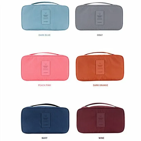 Sac de Rangement Portable pour Sous-vêtements de Voyage Pochette Organisateur de Maquillage Cosmétique en Tissu Oxford Imperméable pour Femmes