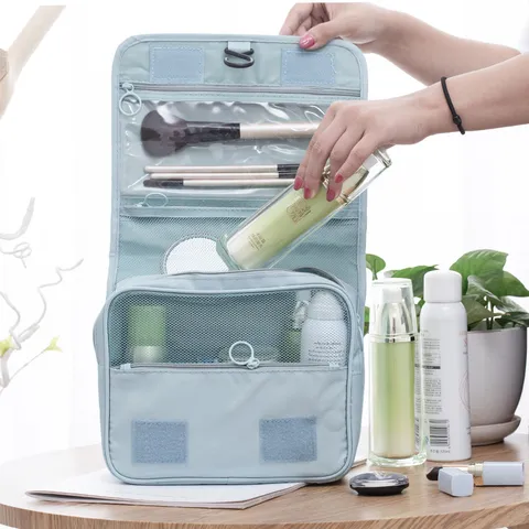 Trousse de Toilette de Voyage Imperméable Grande Capacité Twill Organisateur de Cosmétiques Suspendu Sac de Rangement de Maquillage Portable Pour Femmes Hommes