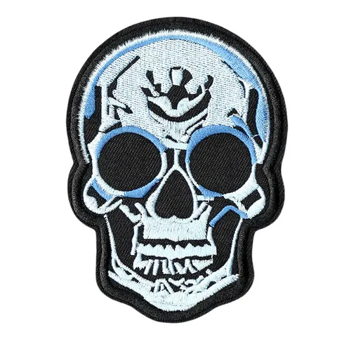 Punk Moto Crâne Broderie Patch DIY Vêtements Chapeau Sac Réparation Applique Décorative Coudre Thermocollant Badge Brodé Motif
