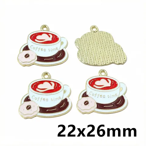 Alloy Enamel Coffee Series Pendant DIY Jewelry Accessories Coffee Charm Cute Cup Grinder Pot Portafilter Craft Findings