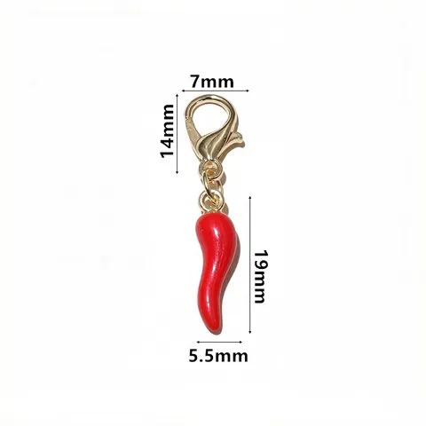 Alloy Drip Oil Chili Pepper Pendant Charm With Lobster Clasp DIY Jewelry Accessory Fashion Necklace Bracelet Findings