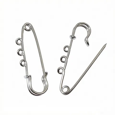 Stainless Steel Brooch Safety Pin With Welded Small Circle Holes Gold Silver Plated Fashion Jewelry DIY Accessory