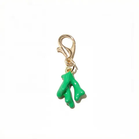 Zinc Alloy Drip Oil Imitation Coral Pendant With Lobster Clasp DIY Jewelry Accessory Fashion Geometric Charm Gift