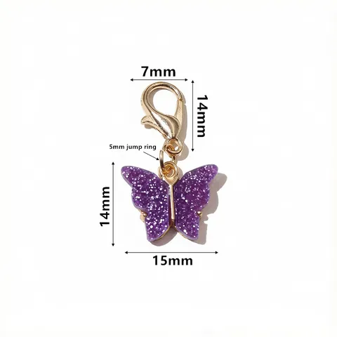 DIY Alloy Acrylic Butterfly Pendant Lobster Clasp Fashion Jewelry Findings Charm Accessories For Women