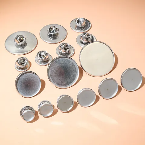 304 Stainless Steel Brooch Pin Backs Flat Pad Round Base DIY Jewelry Craft Making Accessories Assorted Sizes