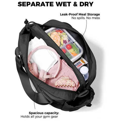 Large Capacity Multi-Functional Tote Bag Sports Fitness Handbag Solid Color Casual Shoulder Bag For Women