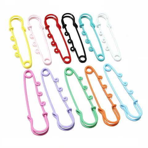 Colorful Painted Iron Safety Pins With Hanging Loops DIY Bag Charms Pendant Craft Accessories Multipurpose